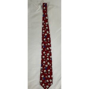 Snoopy Peanuts Dear Santa.. Christmas Tie Vintage 100% Silk Made In USA 60" 370